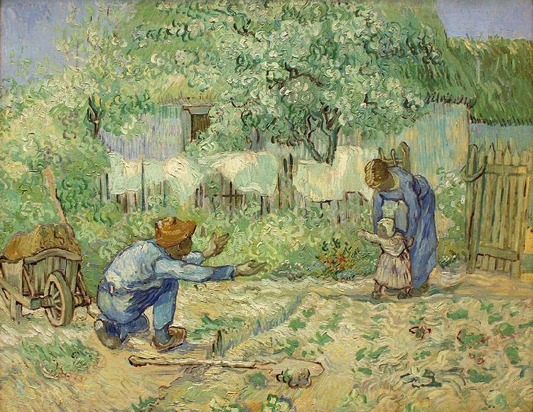Vincent Van Gogh First Steps, after Millet oil painting image